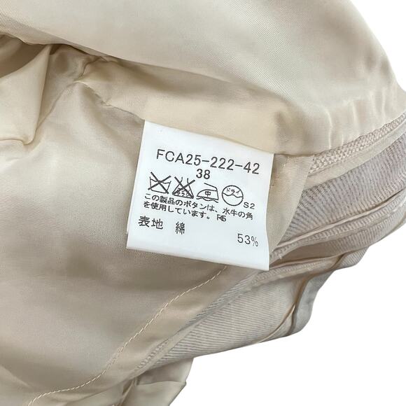 Burberry London Suit Blazer Linen Blend Tan Cream Beige Size 38 US 4 - Picture 12 of 15